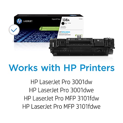 hp 138a black toner cartridge  works with hp laserjet pro 3001 series hp laserjet pro mfp 3101 series  w1380a