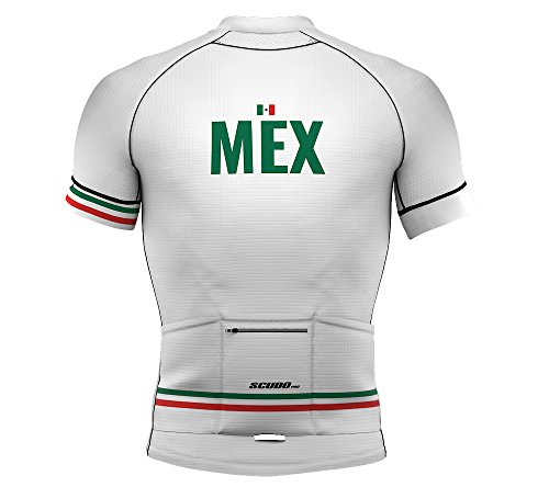 Mexico White Code Short Sleeve Cycling PRO Jersey for Men - Size Medium