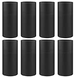 BOSMIOW 8Pcs 100ml Black Kraft Paperboard Tubes with Lids,Empty Round Cardboard Jars,Essential Oil Packaging Bottle,Kraft Paper Containers for Pencils,Tea,Coffee Cosmetic,DIY Crafts,Gift Packaging