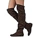 RF ROOM OF FASHION TrendHI Women's Over The Knee High Slouchy Boots BROWN SU - Medium Calf Size.7.5
