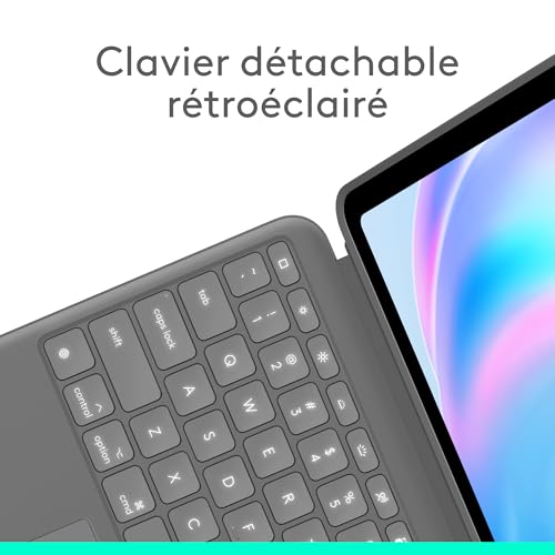 Logitech Combo Touch clavier AZERTY pour iPad Air coque de protection rétroéclairée
