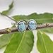 Larimar Studs Earrings for Women Natural Blue Larimar Gemstone Hypoallergenic Artisan Handmade 925 Sterling Silver Earrings Bohemian Vintage Twisted Wire Jewelry Anniversary Gift for Her