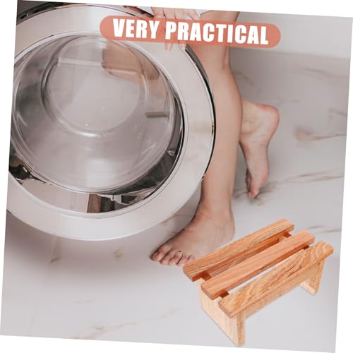 Tabouret en bois marron léger et antidérapant pour douche et sauna - 5