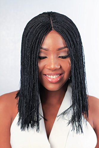 Wow Braids Twisted Wigs, Blunt Bob - Micro Twist Wig - Black - 12 Inches. Synthetic Hand Braided Wigs For Black Women. #TOP5