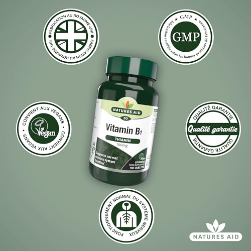 Vitamin B1 Natures Aid Thiamin Hydrochloride 100mg 90 Tabletten