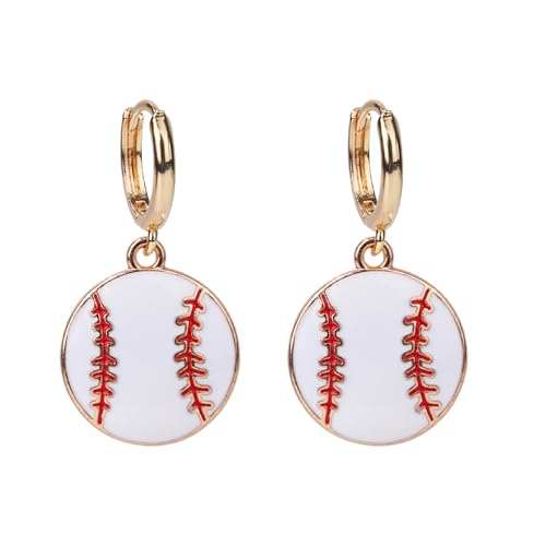 Baseball Dangle Earrings, Stylish Baseball Shape Loop Earrings Sport Ball Earring Dangling Astros Accessories Sport Player Jewelry Gifts Delicate Dangle Earring for Women Mom