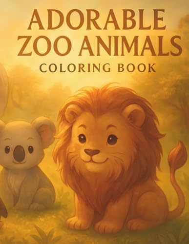 Coloring Book ? Adorable Zoo Animals: 25 Cute Animal Illustrations | 50 Total Pages | Wholesome Wildlife Fun for All Ages