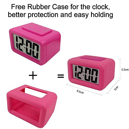 Student Digital Alarm Clock 5.3" Battery Travel Clock Large LCD Display