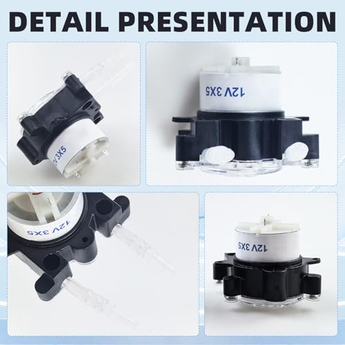Mini Peristaltikpumpe, Peristaltik Flüssigkeitspumpe Dosierpumpe Schlauchpumpe G528 DC 12V 250-300MA 0,1-60 U/min, Biochemische Vakuumpumpe für Bioengineering Aquarium Lab Analytic DIY-Zubehör (3x5)