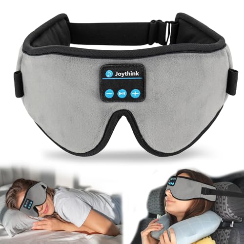 Joythink Sleep Headphones Sleep Mask Eye Mask 3D Deep Bluetooth for Sleeping Blackout Washable Music Eye Cover with Speaker Microphones Gray