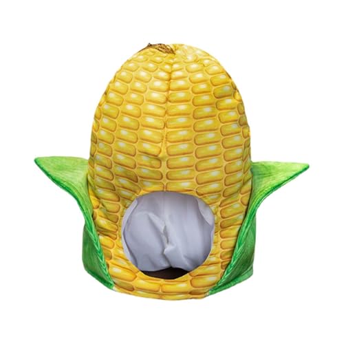 YIUPEDRFG Sombrero transpirable de dibujos animados con forma de maíz, suave, para disfrazarse, accesorio novedoso para adultos y niños, para fiestas disfraces Halloween, transpirable, para mujeres y