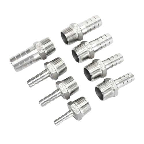 Conector de espiga de acero inoxidable 304 con rosca macho de 3/4 BSPT 5