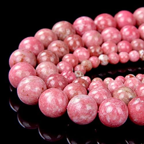 TOMOHO- Rare Natural Norwegian Thulite Grd AA Round 5mm 6mm 7mm 8mm 9mm 10mm 12mm (A281), making jewelry, beads making necklaces. - Select Your Size is 8MM 7.5in