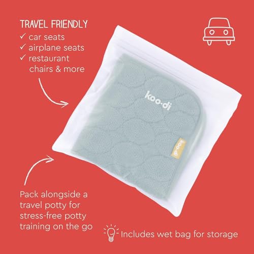 Koo-Di Twin Pack (X2) Oopsie Do Do Baby Car Seat Protector & Pushchair Liner, Wetec Waterproof & Absorbent Seat Pad for Toddler Potty Training, Travel Comfort & Child Mishaps, Rain Cloud