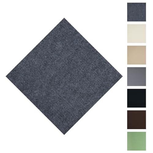 ZOWZOW Static Cling Carpet Tiles 30 x 30 cm, 10 Pack No Glue Installation, Reusable Square Floor Tiles, Easy Install Non-Slip