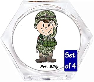 Personalized Future Soldier Drink Set of 4 Coasters - Great Gift!