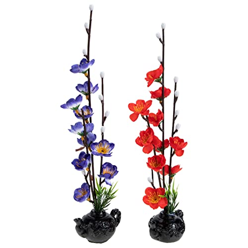 Operitacx Artificial Plants 2Pcs Artificial Flowers Sushi Plate Decorations Fake Plants Sashimi Plate Decor Japanese Style Plate Ornaments for Home Bar Restaurant Wedding Decorations