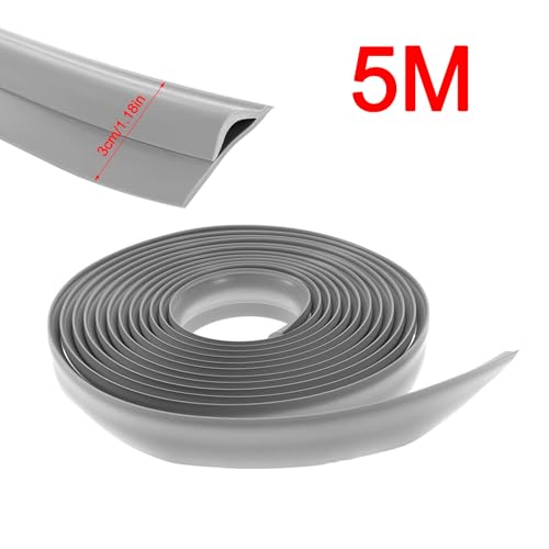 Selbstklebende Randleiste für Teppiche, PVC Bodenübergangsstreifen, Übergangsleiste von Teppich zu Holzboden, Randversiegelungsleiste für Fußmatte, Teppich, Grau (3M)