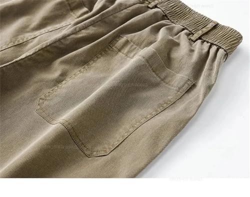 Men's Thin Casual Jeans Soft Elastic Waist Straight Pants Blue Casual Loose Harem Pants4