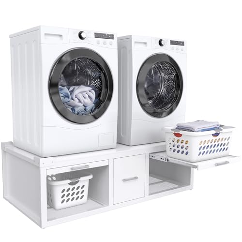 GDLF Washer and Dryer Pedestals Universal Laundry Pedestal Stand White