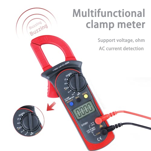 Gloyuda Voltmeter Digital Clamp Meter Multimeter Ac Current And Ac/Dc Voltage Tester With Amp, Volt, Ohm, Continuity, Diode And Resistance Test, Auto-Ranging，Electrical Tester (Blue) #TOP4