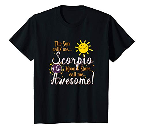 Bambino Scorpio Zodiac Sun Sign Astrology Horoscope Moon and Stars Maglietta