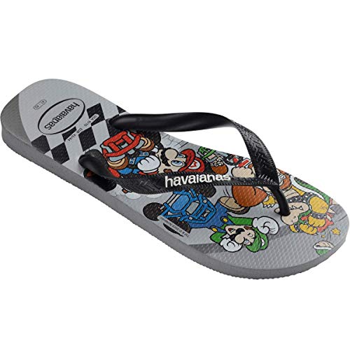 Chinelo Mario Bros, Havaianas, Adulto Unissex, Cinza Aço, 39/40