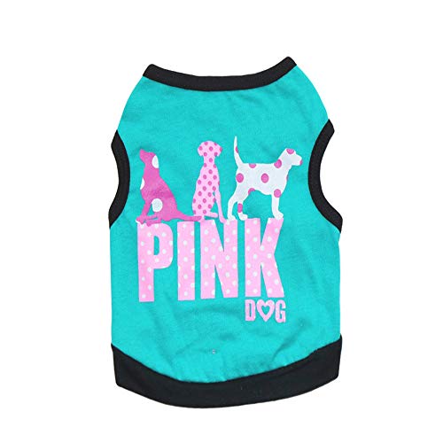 Deruila 2Pack Dog Clothes For Small Medium Dog Boy Puppy Shirt For Chihuahua Yorkies Pet Dog Cat Pink Print Soft Sweatshirt Breathable Comfortable Cute Vest Apparel #TOP2