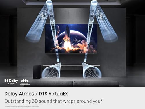 Samsung Q-Series HW-Q600F 3.1.2 Channel Soundbar with Wireless Subwoofer, Dolby Atmos, Q-Symphony, Adaptive Sound, Bluetooth Wireless Audio, Home Theater TV Sound Bar - Image 3