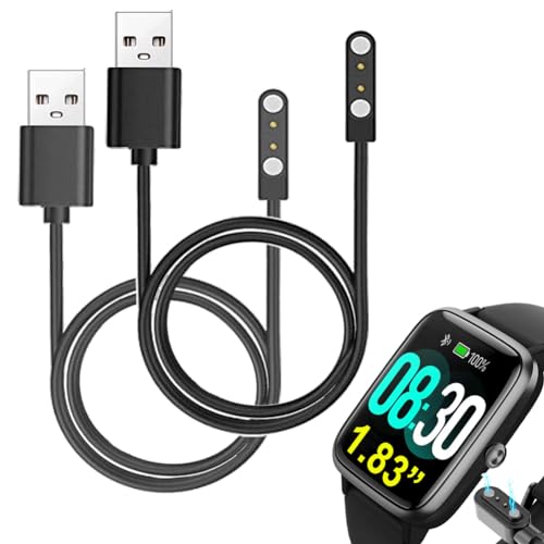 smaate Smart Watch Cable Chargers for GRV FC1 1.83” Smartwatch, 2-Pack
