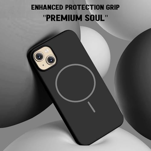 Image of Kratos Active Grip Silicone Case Cover Compatible with iPhone 15 Plus - Enhanced Protection, Wireless Magnetic Charging Case with Raised Edge Camera & Screen Protection, Shock-Resistant Design Black
