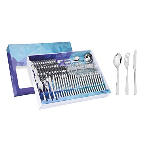 Faqueiro Tramontina Cosmos em Aço Inox com Facas de Mesa Acabamento em Brilho 101 Peças