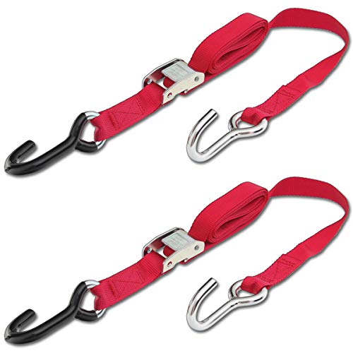 Progrip Powersports Motorcycle Tie Down Straps Lab Tested (2 Pack) Red