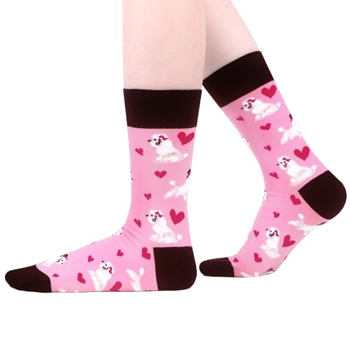 WeciBor Damen Bunt Süße Tier Socken 5 Paar Kuschelsocken Hundemotiv Witzig Geschenk, Größe 39-42