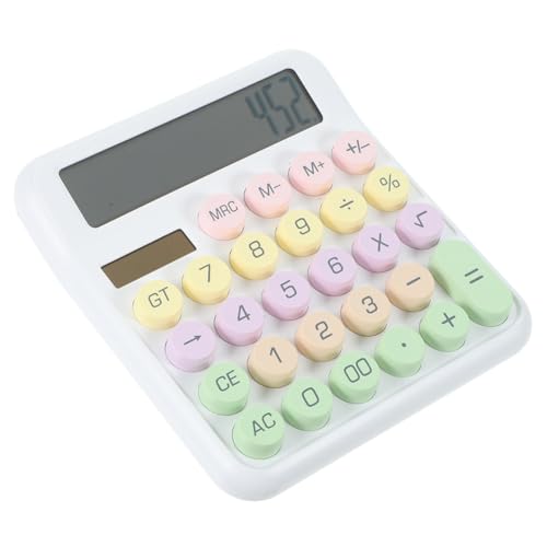 DOITOOL Small Decorative Calculator with Buttons Aesthetic Mechanical Keyboard Design for Office and Study Lightweight Non Skid Table Calculator