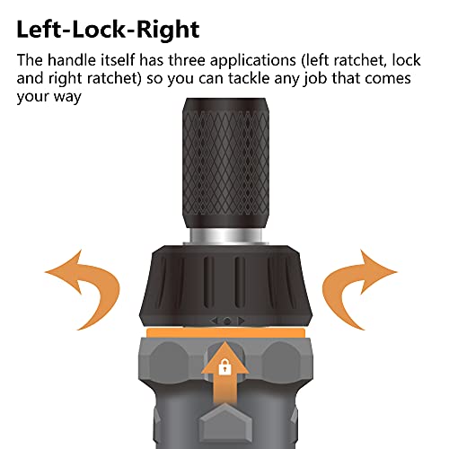 Mulwark 63Pc Magnetic Ratcheting Screwdriver Bit Set- Multibit Screw Driver, Screwdriver Bits- Slotted/Torx/Hex/Pozi/Philips/Square, Nut Drivers- Sae, Metric #TOP3