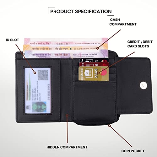 Image of Premium Vegan Leather Women's Wallet | Stylish Durable Clutch Wallet and Lightweight Clutch with Zip Coin Pocket and Card Slot