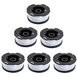 Poweka A6481 trimmer Spool Compatible with Black Decker Reflex Strimmer Spool Line Replace A6485 ST5530-GB GLC3630L20-GB STC1820PC-GB BESTA530-GB BESTA525-GB - Pack of 6