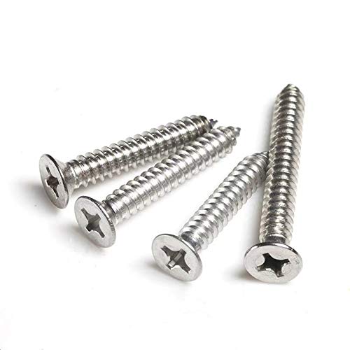 100 Tornillos Autorroscantes M2x20 mm Cabeza Plana Acero Inoxidable miniatura 6