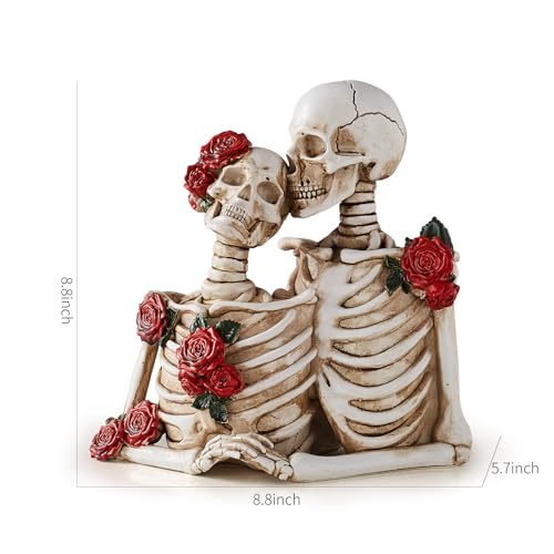 Figura Decorativa Pareja Calaveras Resina para Halloween miniatura 3