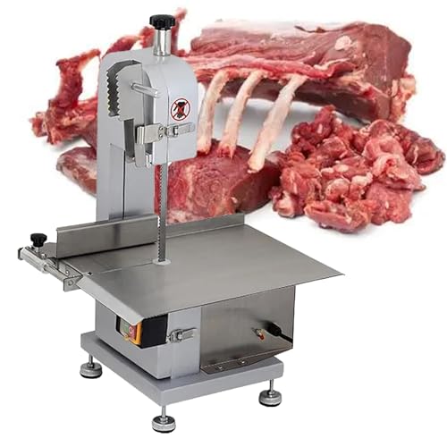 Máquina eléctrica de corte de huesos, sierra de cinta comercial para costillas y carne de res, cortador de carne congelada resistente, equipo profesional de corte de alimentos