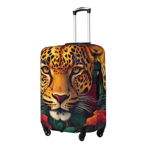 Leopard Tropical Jungle Animal Luggage Cover Elastic Washable Protector Anti-Scratch Travel Suitcase Covers With Concealed Zipper For 18-32 Inch Luggage Small2