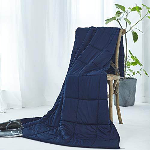 RelaxBlanket Weighted Blanket | 60''x80'',25lbs | for Individual Between 240-280 lbs | Premium Cotton Material with Glass Beads | Navy - Thumbnail 6