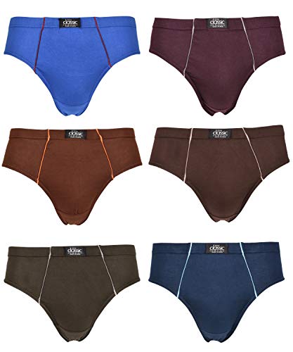 Image of ESSA Men's Cotton Briefs Pack of 6 - Breathable and Comfortable | Fun Colors & Budget-Friendly | Classic & Cool Style | Value Pack | 10x The Comfort, 10x The Style