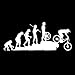 Porfeet Autocollant De Voiture, Drôle évolution Humaine VTT Vélo Voiture Véhicule Autocollants Réfléchissants Décoration Autocollant Blanc