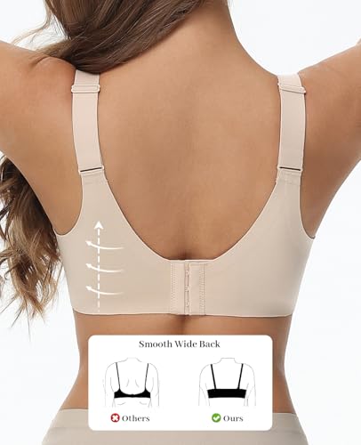 Image of Upushall Push Up Padded Bras for Women Add 2 Cups Deep V Deep V Plunge Underwire Support Everyday Bra