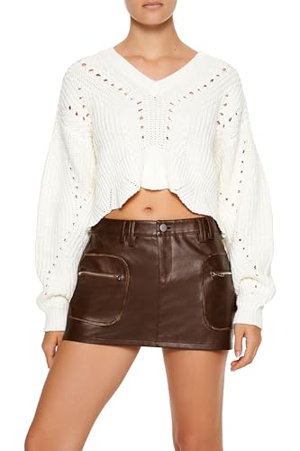 Forever 21 Women's Open-Knit Cropped Sweater