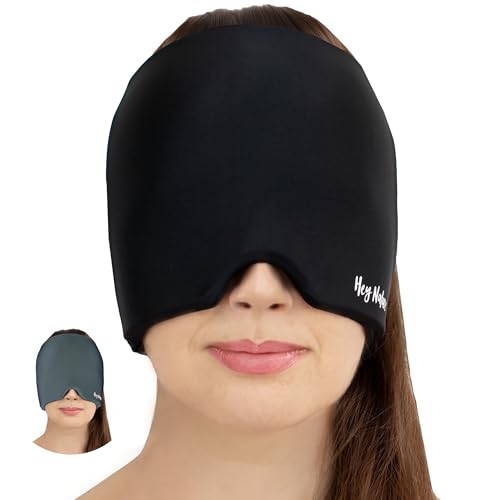 Hey Nature Migräne Maske kühlende Schlafmaske - schnelle natürliche Hilfe bei Migräne Kopfschmerzen Sinusitis Ohrenschmerzen & geschwollenen Augen. Kalt & warm anwendbar. Kühlpads für den Kopf.