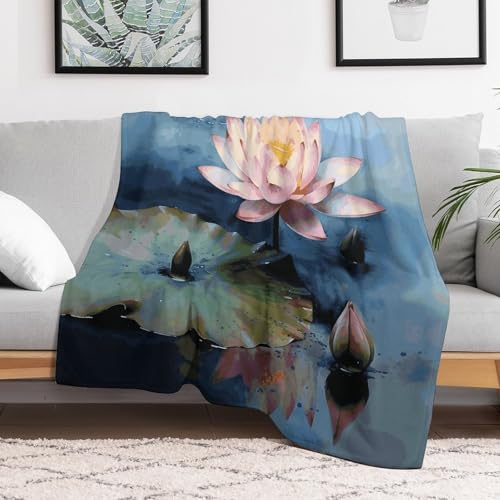 Couverture décorative peinture à fleurs finition premium pour lit