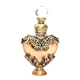 HAHTGSO Perfume Bottle Empty Fragrance Containers, Vintage Empty Refillable Perfume Bottles Vintage Glass Perfume Vial Scent Bottles for Women Girls (Bronze Butterfly, 10 ml)